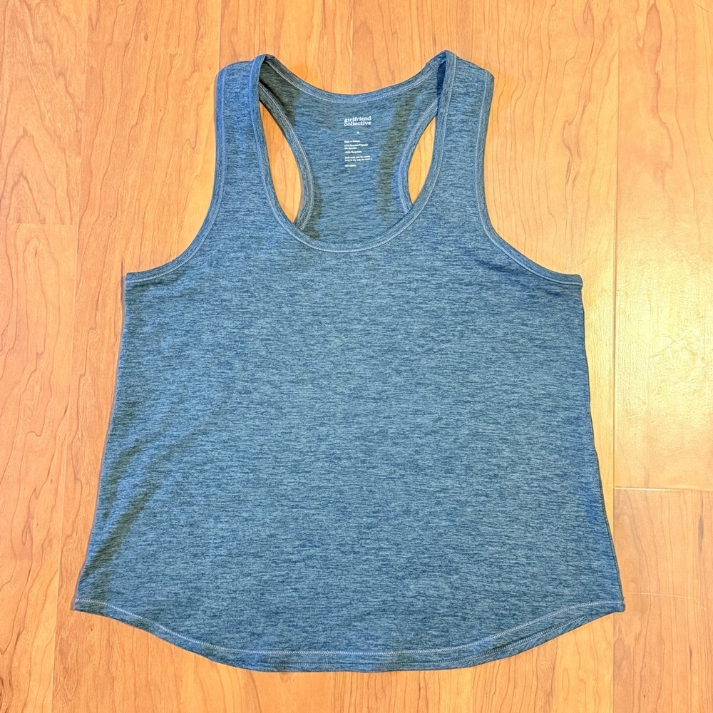 GIRLFRIEND COLLECTIVE Train Relaxed Racerback‎ Tank Top Workout Shirt Grey Small